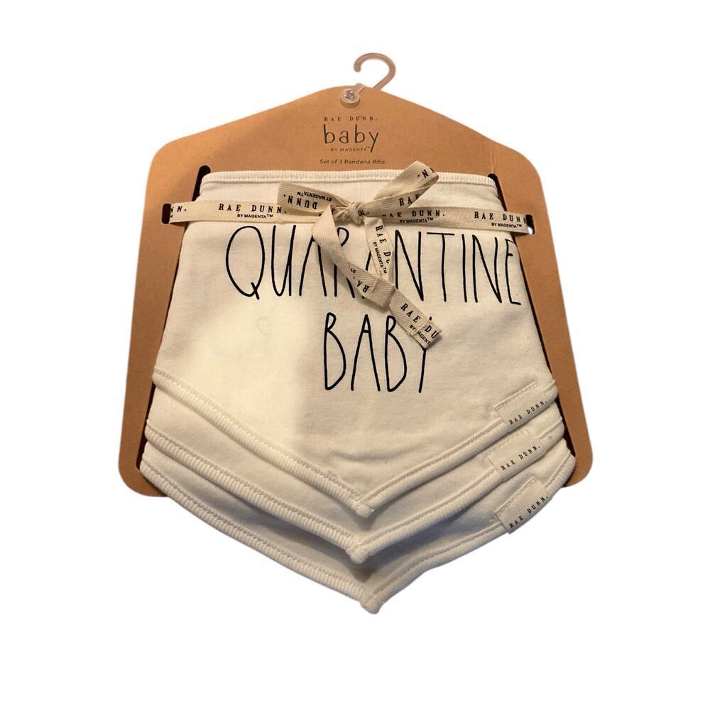 Rae Dunn Quarantine Baby‎ 3 Bandana Bibs *New*